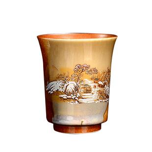 今丰唐 清水柴烧主人杯 山水铃铛杯闻香杯单杯茶盏复古家用品茗杯