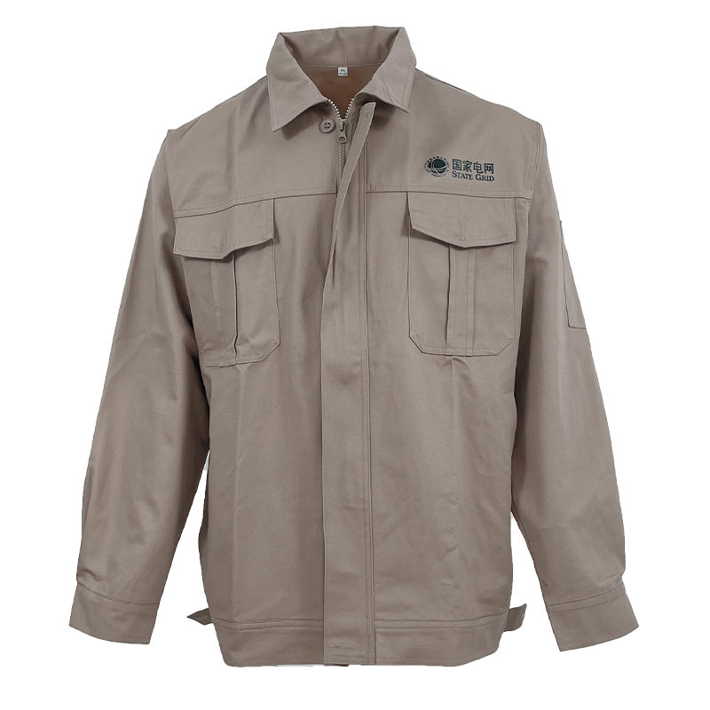 秋季纯棉卡其色电力工作服可定制