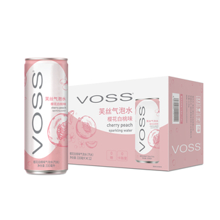 voss芙丝气泡水0糖0卡白桃葡萄荔枝果味气泡水饮料330ml*12罐包邮