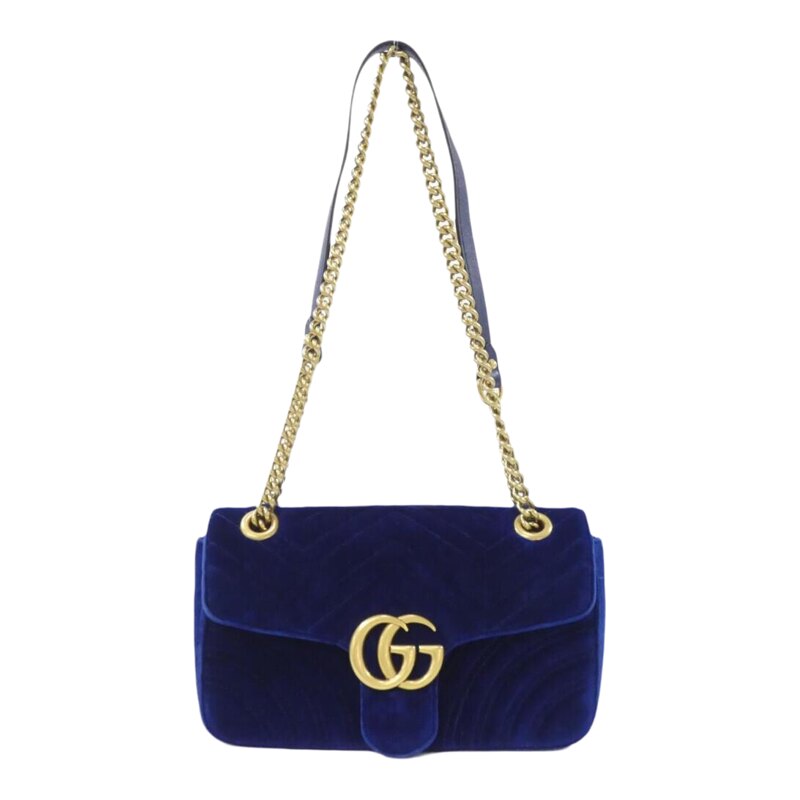 中古GUCCI古驰天鵝絨马蒙包女包
