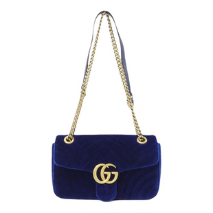 中古GUCCI古驰女包A级95新GG MARMONT天鵝絨马蒙包斜挎包时尚