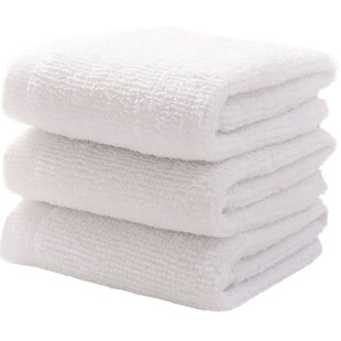 50条酒店ktv幼儿园全棉方巾小白毛巾吸水手帕洗碗餐巾航空小毛巾