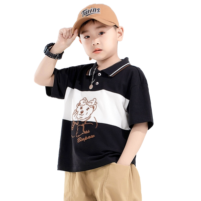 男女童夏季百搭撞色拼接短袖