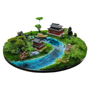 酒店餐厅装饰饭店圆桌中心摆件餐桌转盘中间摆花艺术盆景摆设