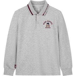 暇步士童装男童Polo衫大童宝宝长袖T恤春秋新品宝宝儿童休闲上衣