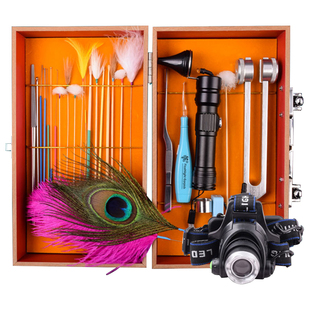 木盒采耳工具套装打挖掏耳朵专业掏耳神器挖耳勺鹅毛棒毛毛扣发光