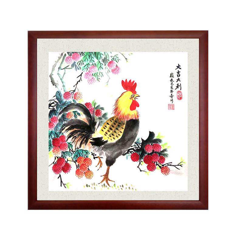 山水花鸟原稿大吉大利手绘国画