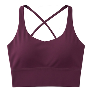 一梵瑜伽背心高领口防走光收副乳固定杯胸垫美背运动吊带背心套装