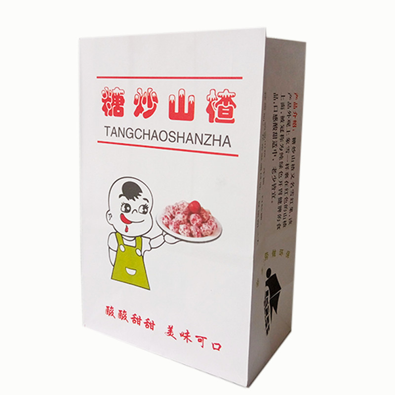 环保雪红果糖葫芦炒山楂 冰糖雪球纸袋子方底包装袋100个包邮定做