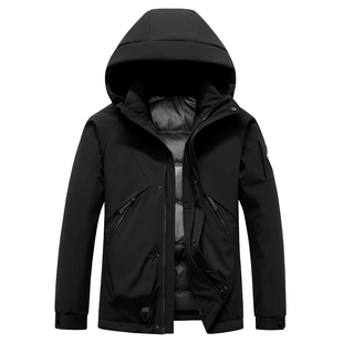 鸭鸭羽绒服男女款2025冬季新款休闲短款连帽户外加厚工装保暖外套