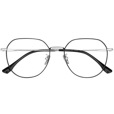 乐申超轻纯钛近视眼镜框男款大框