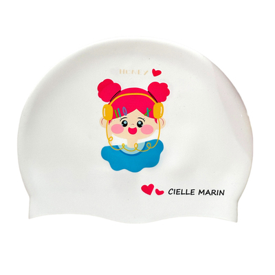 ciellemarin硅胶防水男女耳机女孩儿童游帽大号护耳加大版泳帽