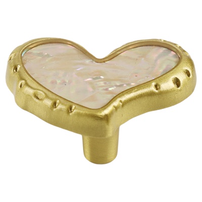 不止铜匠黄铜爱心天然贝壳拉手