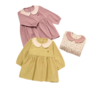 尼多熊宝宝公主罩衣女童灯芯绒儿童围裙防脏防污婴儿反穿衣外穿冬