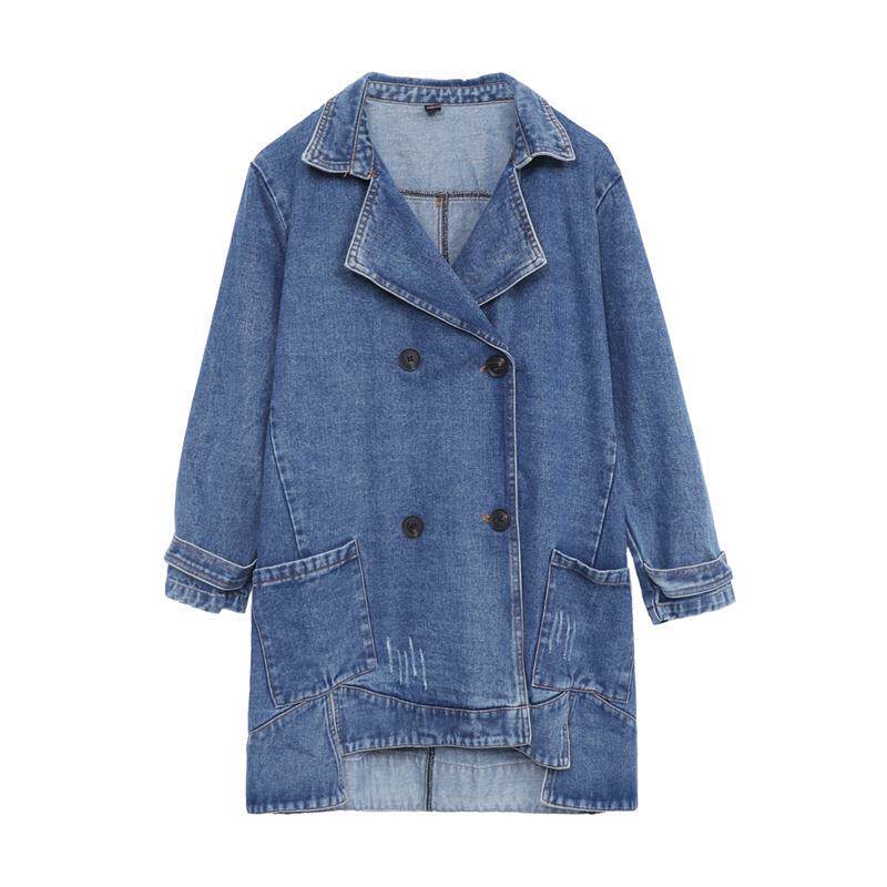 宽松牛仔外套特大码女装秋新品