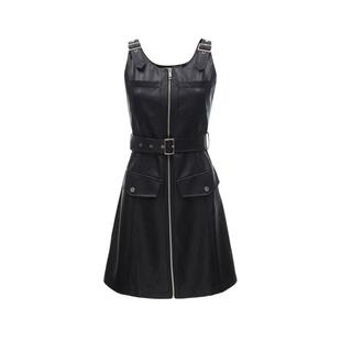 tq区绫致Vero Moda25连衣裙春夏PU背心裙美拉德机车皮裙