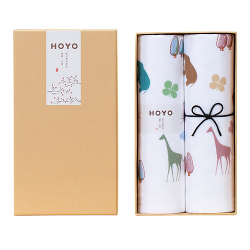 日本hoyo布艺河马纯棉毛巾礼盒套装2条装家用公司团购礼品伴手礼