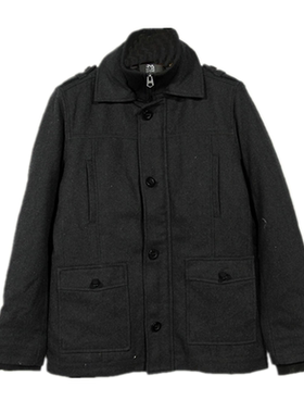 外单常规毛呢秋冬季多兜棉服羊毛