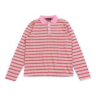 注重细节海军十字架logo横条纹斯文青春年青人宽松落肩polo长袖t