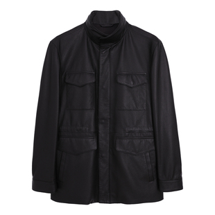 【绅士游猎】高端新西兰荔枝纹鹿皮 SAFARI猎装款皮衣外套 DAL143