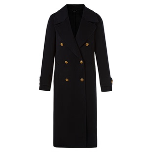 朗姿纯羊毛冬季新款气质设计感高级感通勤中长款显瘦毛呢外套上衣