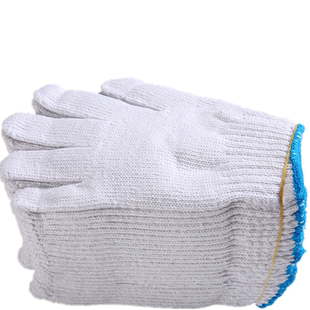 手套劳保耐磨60双加厚工作纯棉线白花色模具机械防护防滑男线手套