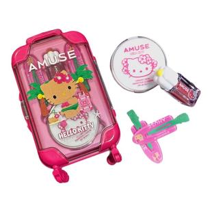 韩国amuse限定黑皮hello Kitty联名气垫唇釉腮红轻薄遮瑕行李箱夏