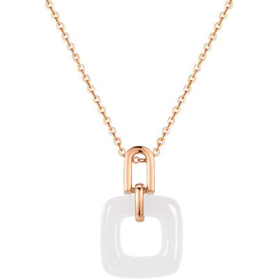 明牌珠宝18K金和田玉项链