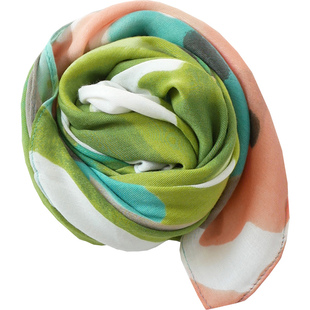 去往春天的人 浪漫文艺绘画风棉麻大方巾 秋冬季围巾女 百搭丝巾