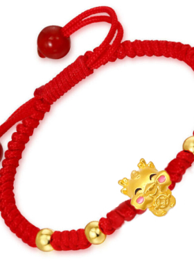 十二生肖手链女转运珠本命年红绳宝宝定制情侣可爱儿童礼物黄金虎