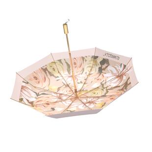 日全时 双层黑胶防晒防紫外线太阳遮阳高级感女晴雨两用雨伞花海1