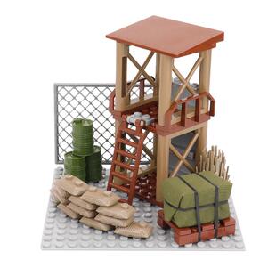 军事兵营末日基地避难所地下室积木废墟场景男孩儿童益智拼装玩具