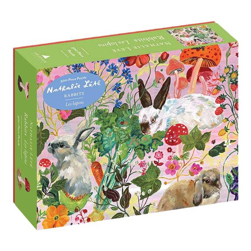 兔子拼图 英文原版 Nathalie Lété Rabbits 500-Piece Puzzle 500片拼图500-Piece 英文版 进口英语原版书籍
