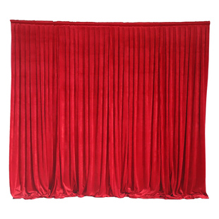 婚礼金丝绒遮光膜一体婚庆背景布幔红色舞台幕布农村院子户外婚礼