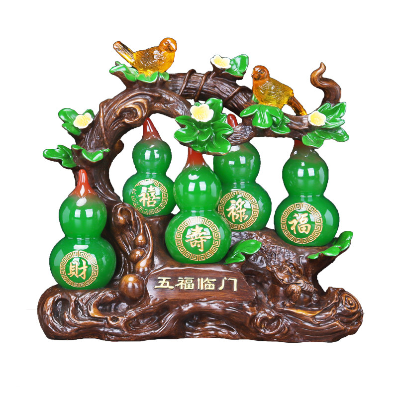 五福临门葫芦摆件招财金蟾喜鹊客厅酒柜电视柜装饰品新房乔迁礼品
