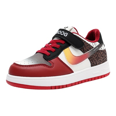 巴布豆大红色本命年生日鞋男童棉鞋加绒二棉秋冬季儿童棉鞋AJ板鞋