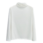 大码打底衫女200斤胖mm秋冬宽松显瘦简约纯色半高领长袖内搭上衣