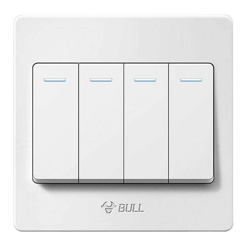 公牛四开双控开关4开四联面板