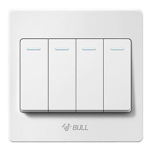 公牛四开双控开关4开四联面板双联4按键86型多控四路墙壁安装单控