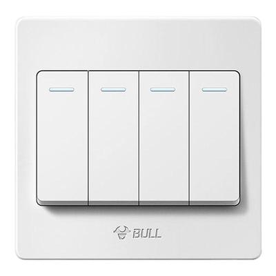 公牛四开双控开关4开四联面板