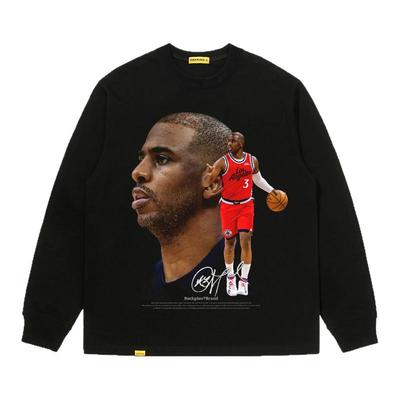 摇滚计划球星克里斯保罗运球美式复古T恤男款街头篮球夏季运动潮