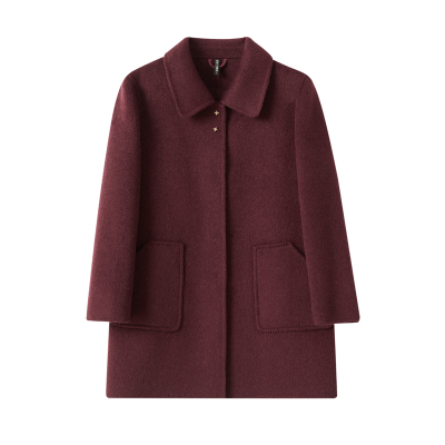 新中式双面羊毛大衣中长款