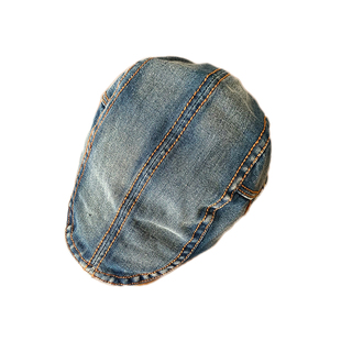 水洗牛仔前进帽女春夏英伦风显脸小反戴前进帽日系复古大头围帽子
