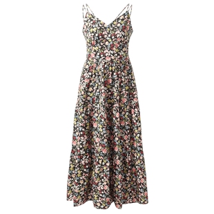 直降5折|歌莉娅吊带连衣裙女夏法式度假碎花裙绝美长裙