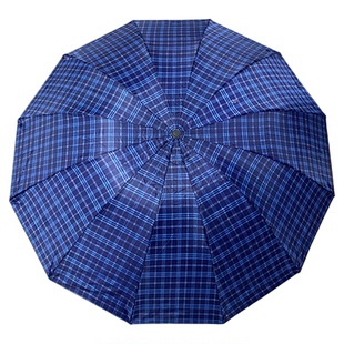 十二骨暴雨专用伞手动折叠加固结实抗风大号双人便携男女格子雨伞