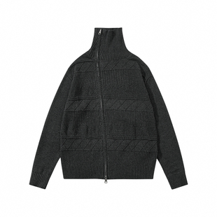 sameuoo散养文化「默廓」斜门襟高领针织衫冬 可外穿内搭毛衣开衫