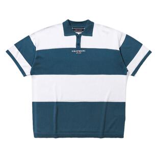 RomanticCrown韩版夏季新款条纹百搭设计宽松短袖polo衫男女同款