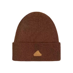 阿迪达斯女帽子冬季新款保暖棕色冷帽美式复古针织帽大头毛线帽男