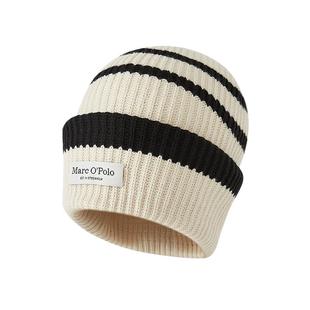 【自营】【商场同款】纯棉条纹针织保暖帽子女士毛线帽针织帽