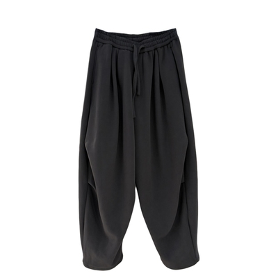 潮牌冬季加绒直筒卫裤男韩版纯色结构宽松青年垂感保暖阔腿伞兵裤